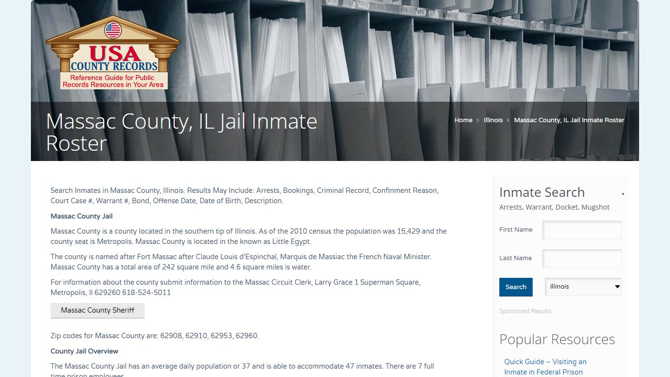 Massac County, IL Jail Inmate Roster | Name Search